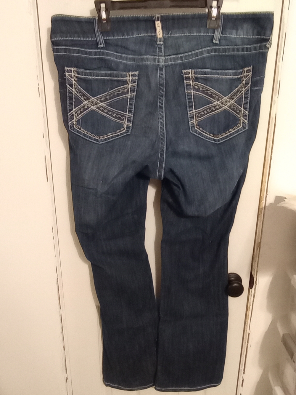 Ariat Women's Dark Blue Boot Cut Jeans with Contrast Pocket Stitching